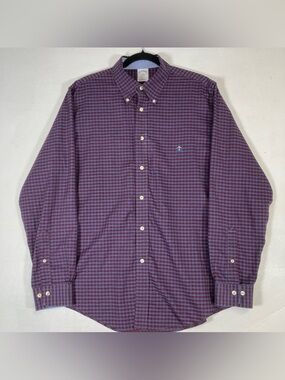 Brooks Brothers Regent Original Polo Shirt Non Iron Men’s L Plaid Supima Cotton